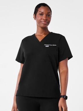 Figs Catarina Black Scrub Top XL